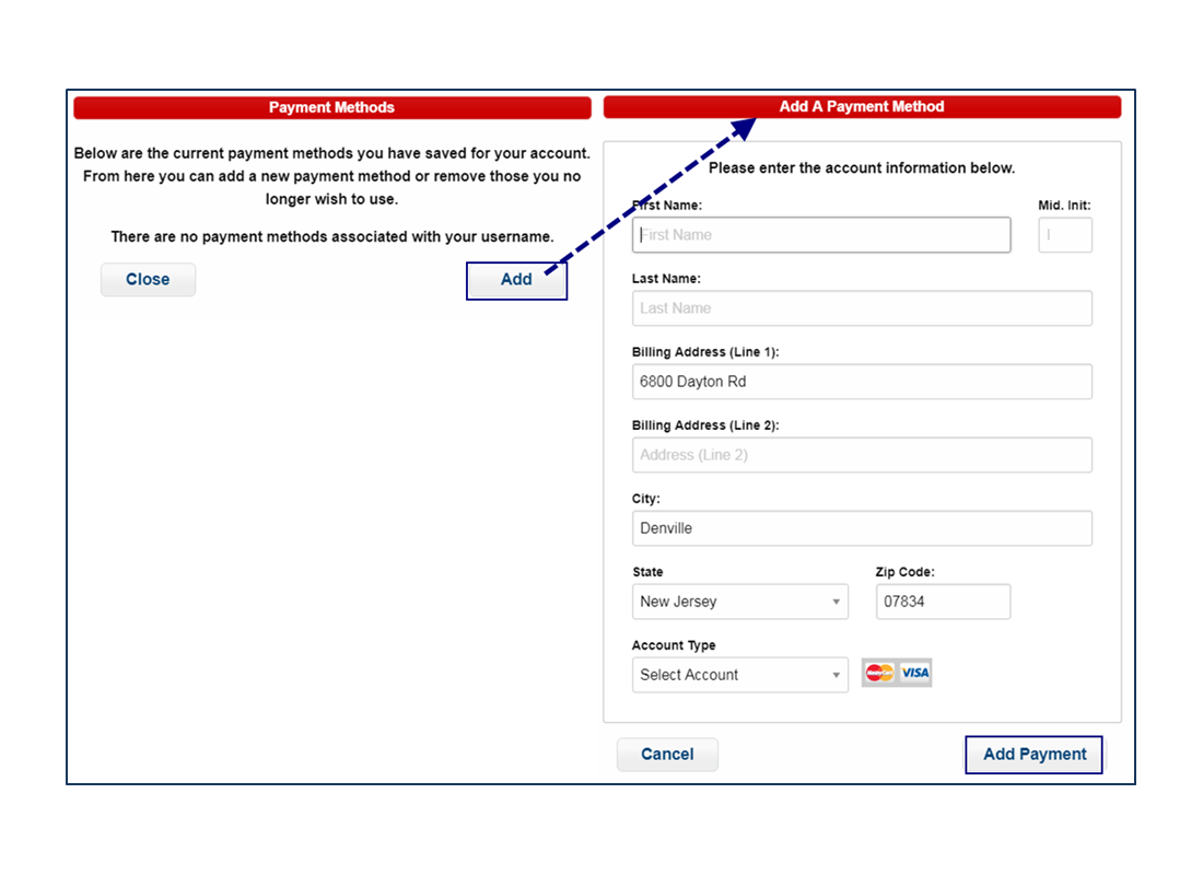 Add Payment Method Step 2